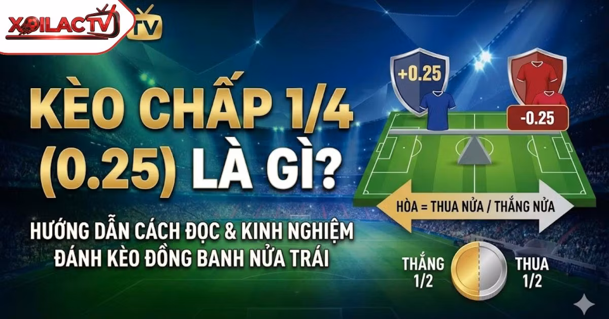 Kèo Chấp 1/4 Là Gì? Hướng Dẫn Cách Đọc Và Kinh Nghiệm Đánh Kèo Đồng Banh Nửa Trái “Bất Bại”