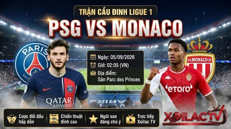 Nhận định soi kèo trận đấu tâm điểm giữa PSG vs Monaco lúc 02h05 ngày 5/9 vòng 3 Ligue 1 cập nhật mới nhất trên Xoilac TV.
