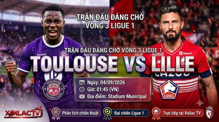 Nhận định và xem trực tiếp bóng đá trận Toulouse vs Lille vòng 3 Ligue 1 trên Xoilac TV